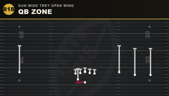 QB ZONE from Gun Wide Trey Open Wing
