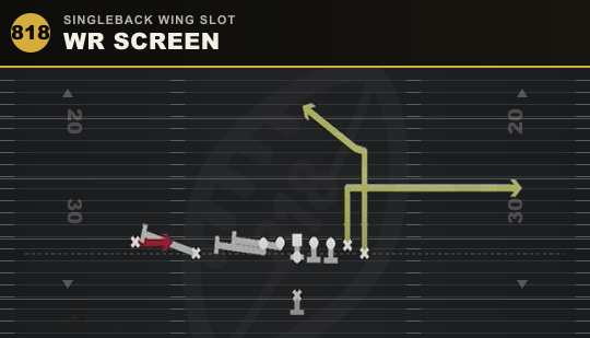 WR SCREEN from Singleback Wing Slot