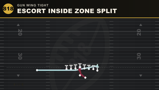 ESCORT INSIDE ZONE SPLIT from Gun Wing Tight