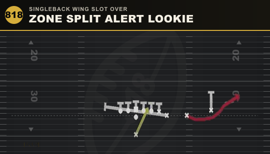 ZONE SPLIT ALERT LOOKIE from Singleback Wing Slot Over