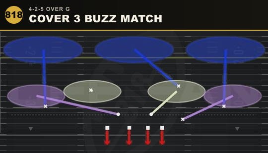 COVER 3 BUZZ MATCH from 4-2-5 Over G