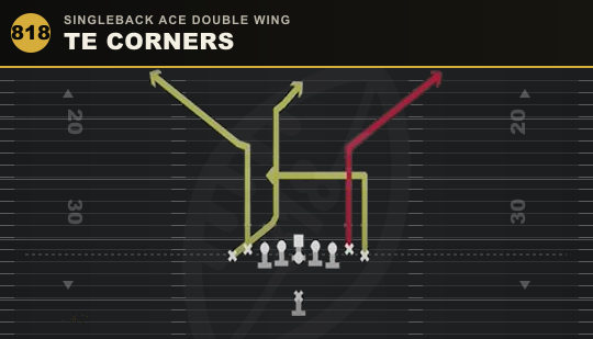TE CORNERS from Singleback Ace Double Wing