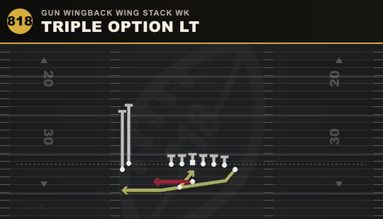 TRIPLE OPTION LT from Gun Wingback Wing Stack Wk
