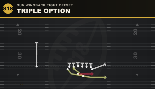 TRIPLE OPTION from Gun Wingback Tight Offset
