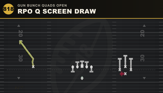 RPO Q SCREEN DRAW from Gun Bunch Quads Open