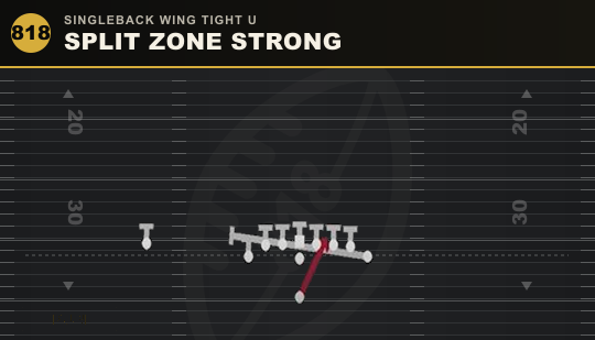 SPLIT ZONE STRONG from Singleback Wing Tight U