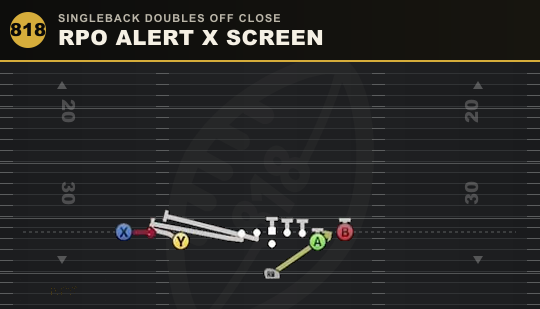 RPO ALERT X SCREEN from Singleback Doubles Off Close