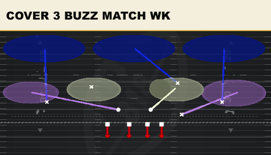 COVER 3 BUZZ MATCH WK from 4-2-5 Over G