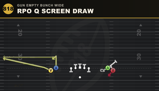 RPO Q SCREEN DRAW from Gun Empty Bunch Wide