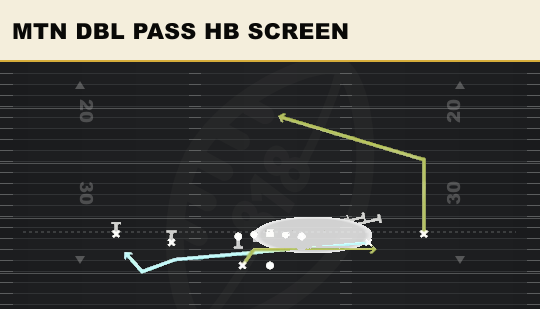 MTN DBL PASS HB SCREEN from Spread Y-Slot Wk