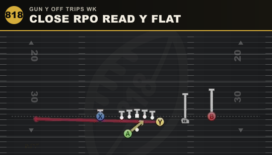 CLOSE RPO READ Y FLAT from Gun Y Off Trips Wk
