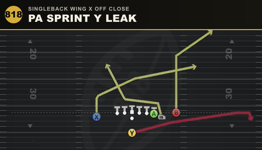 PA SPRINT Y LEAK from Singleback Wing X Off Close