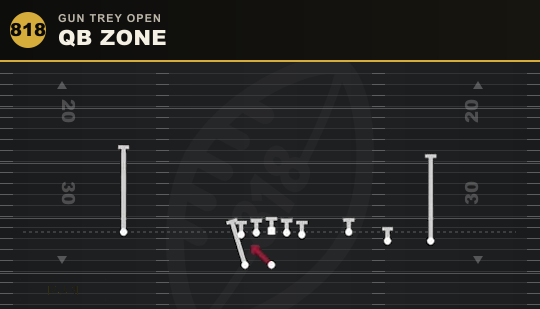 QB ZONE from Gun Trey Open