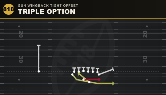 TRIPLE OPTION from Gun Wingback Tight Offset