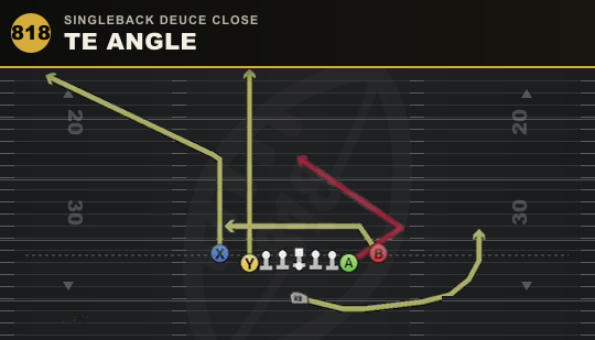 TE ANGLE from Singleback Deuce Close