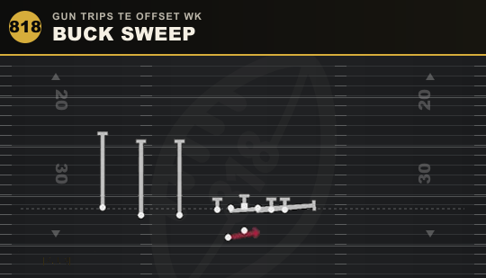 BUCK SWEEP from Gun Trips TE Offset Wk