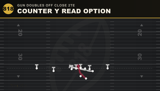 COUNTER Y READ OPTION from Gun Doubles Off Close 2TE