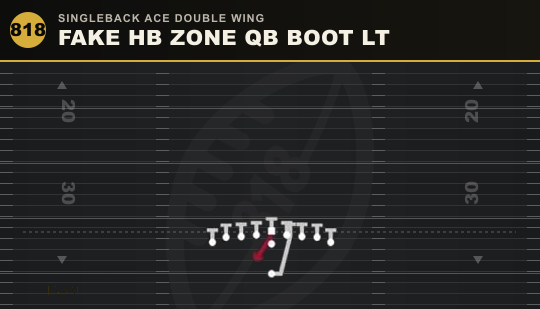 FAKE HB ZONE QB BOOT LT from Singleback Ace Double Wing