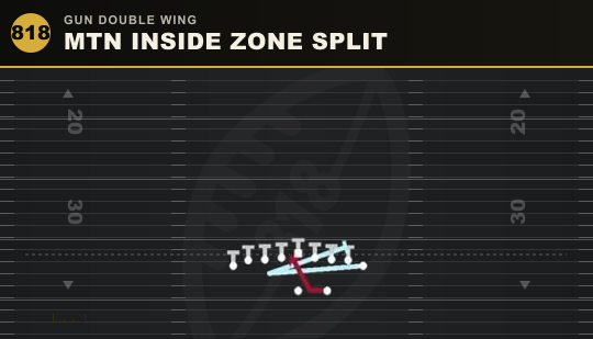 MTN INSIDE ZONE SPLIT from Gun Double Wing