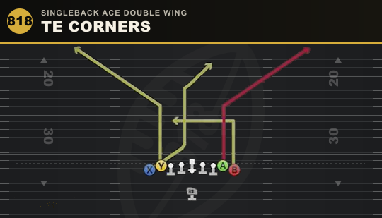 TE CORNERS from Singleback Ace Double Wing
