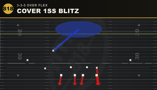 COVER 1SS BLITZ from 3-3-5 Over Flex