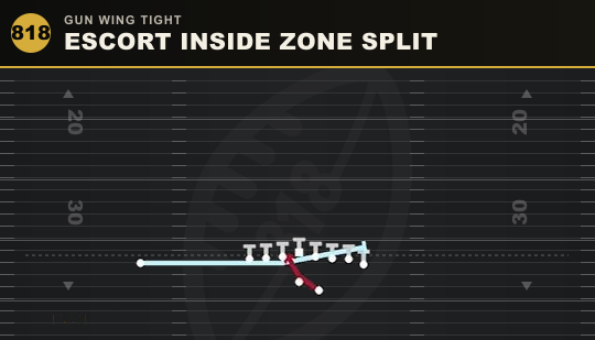 ESCORT INSIDE ZONE SPLIT from Gun Wing Tight