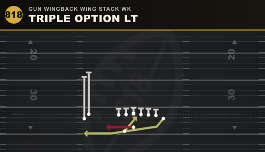 TRIPLE OPTION LT from Gun Wingback Wing Stack Wk